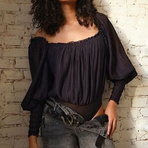 NWT Free People Backdrop Bodysuit in Black